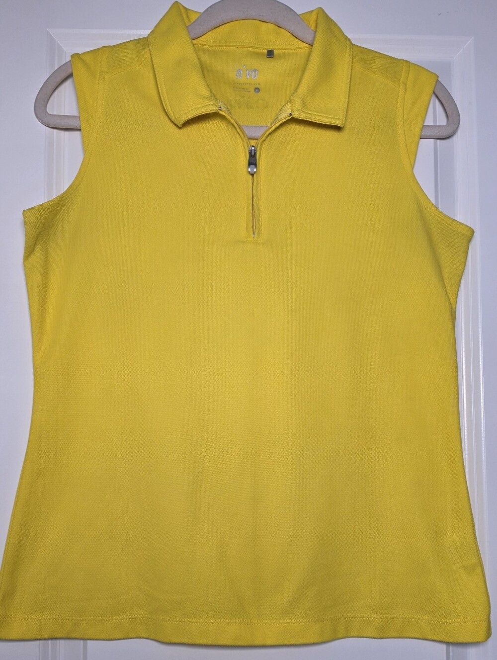 Nivo Women's Medium Sleeveless Golf Polo Bright Yellow 1/4 Zip Performance Top